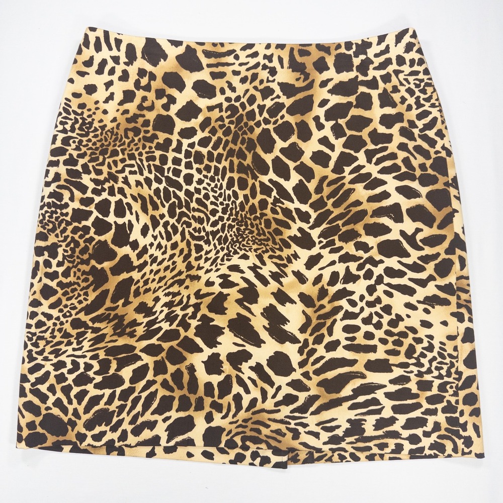 Jones New York Leopard Print Skirt Size 10 Mob Wife Glam Indie Sleaze Stretch